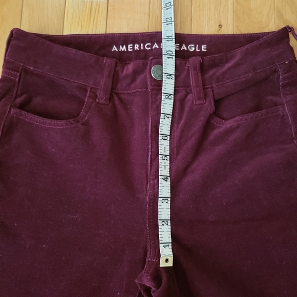 AEO Maroon Skinny High Waisted Corduroy Pants - Picture 4 of 5